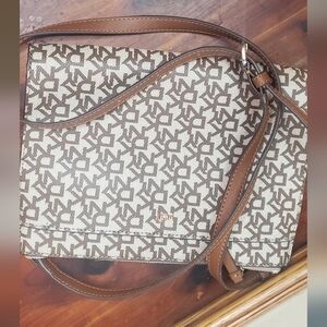 DKNY Brown Patterned Crossbody Bag